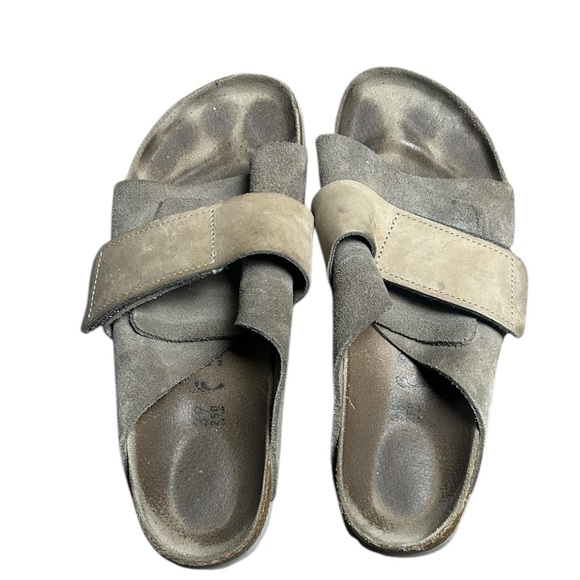 Birkenstock Kyoto Nubuck-Suede Leather Sandals Size 39 US 8.5 Grey - Picture 3 of 6